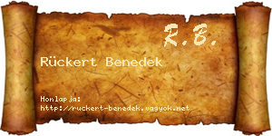 Rückert Benedek névjegykártya
